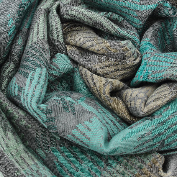 Beige-aqua-green-rayon-cotton-women’s-stole-Cherie