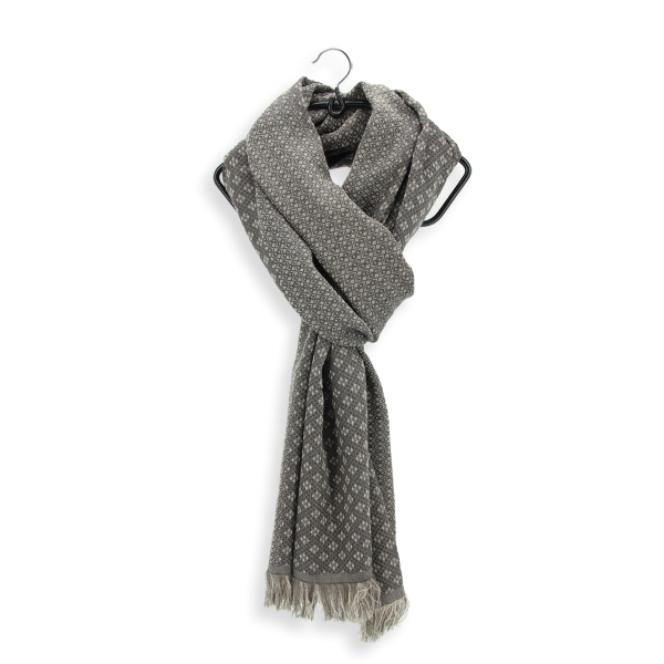 Losange-beige-cotton-silk-cashmere-men’s-scarf