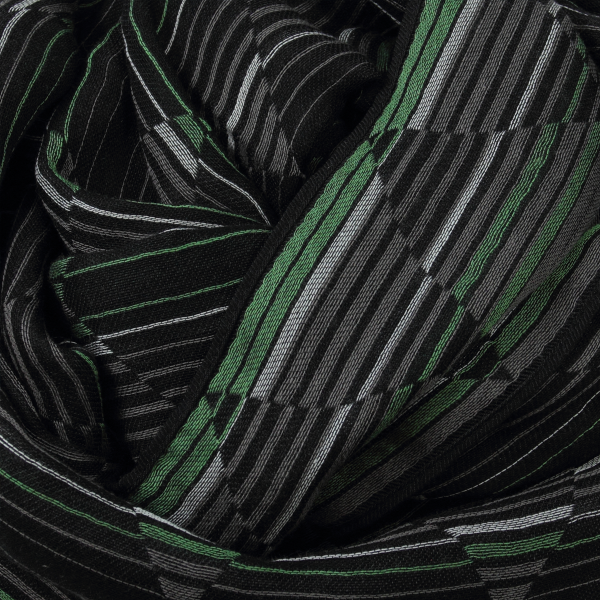 Black-green-cotton-silk-men’s-scarf-Chicago