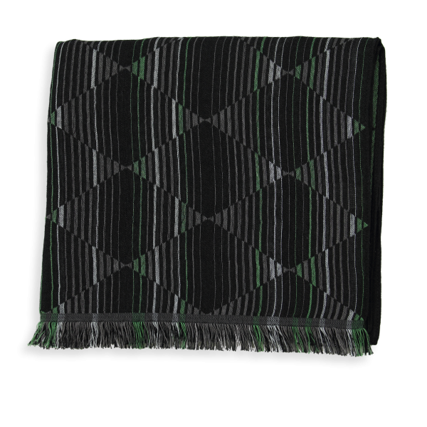 Black-green-cotton-silk-men’s-scarf-Chicago