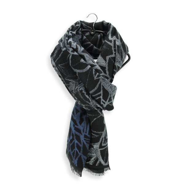 Black-blue-cotton-women's-scarf-Roseland