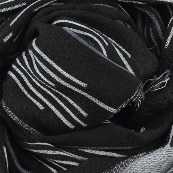 Black-Merino wool-rayon-men’s-scarf-Neon