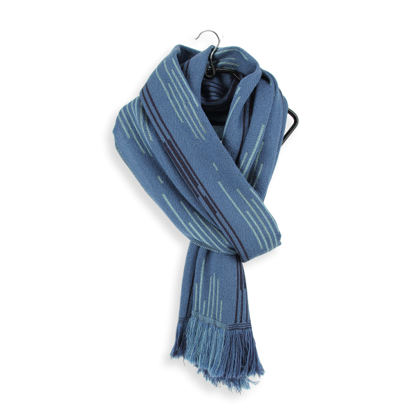 Blue jean-Merino wool-rayon-men’s-scarf-Neon