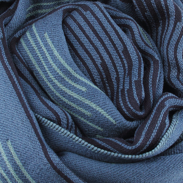 Blue jean-Merino wool-rayon-men’s-scarf-Neon