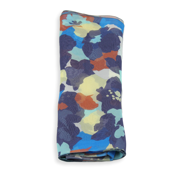 Blue-navy-women's-silk-scraf-printed-Floral