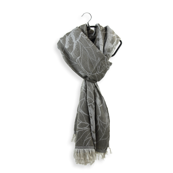 Scarf-woman-cashmere-cotton-silk-beige-brown-Ronsard