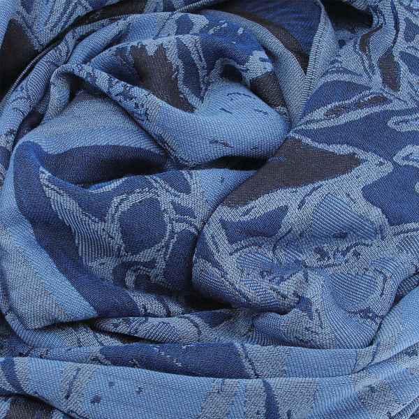 Denim blue-cotton-silk-wool-women’s-stole-Juliette