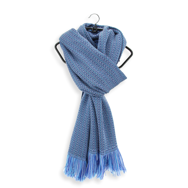 Denim blue-rayon-wool-men’s-scarf-Tweed