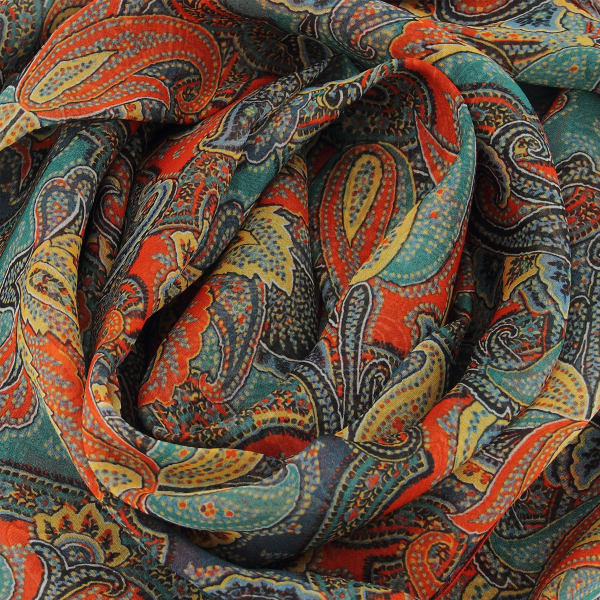 Orange-cashmire-printed-silk-muslin-women’s-scarf