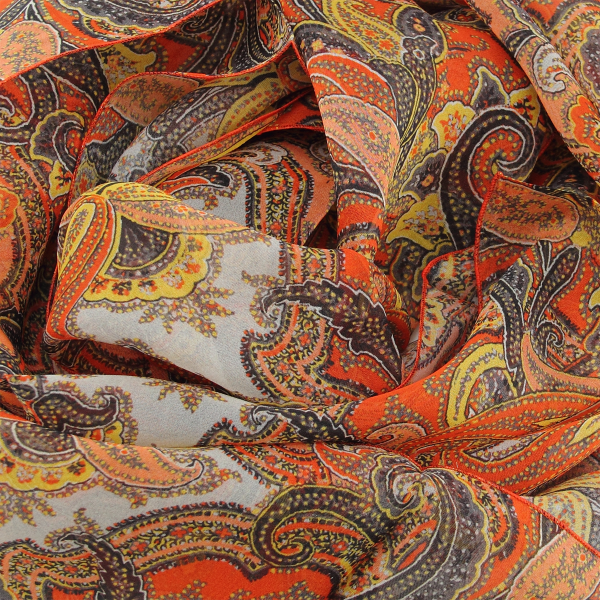 Orange-cashmire-printed-silk-muslin-women’s-scarf