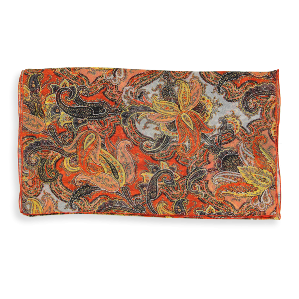 Orange-cashmire-printed-silk-muslin-women’s-scarf