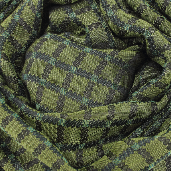 Olive Green Perforated Cashmere Scarf