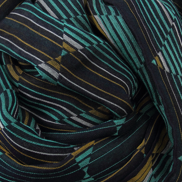 Navy-turquoise-cotton-silk-men’s-scarf-Chicago