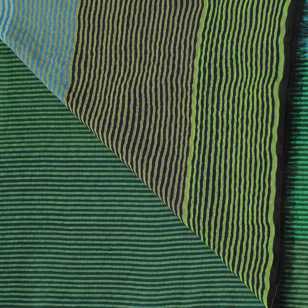 Green-striped-wool-unisex-blend-stole-Kaleida