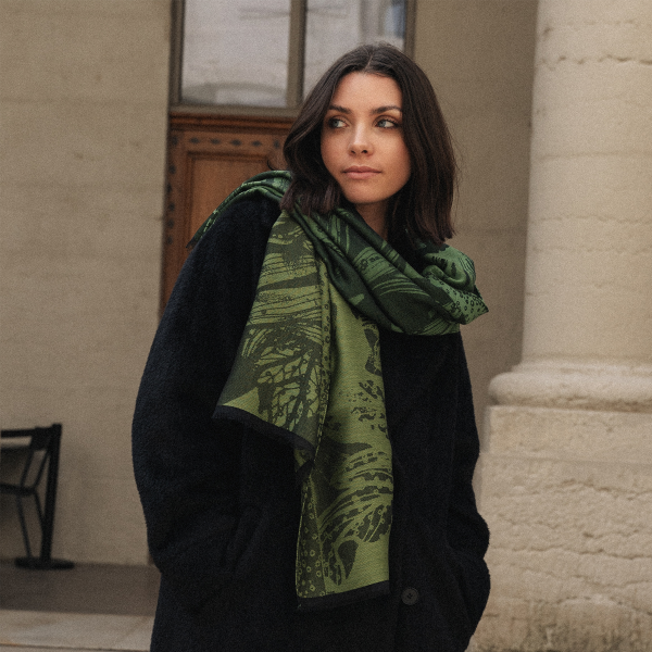 Passion-green-silk-cotton-rayon-wool-women’s-stole