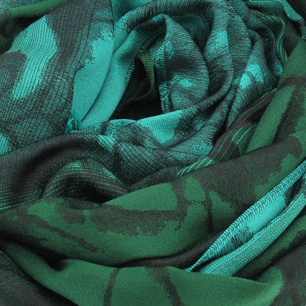 Green-wool-silk-women's-stole-Rosae