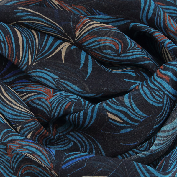 Navy-women's-printed-silk-scarf-Vision