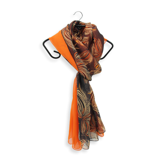 women's-silk-matching-printed-scarf-orange-Vision