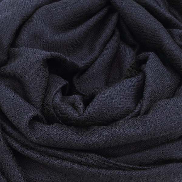 MIDNIGHT BLUE WOOL BLEND STOLE - DOMINO