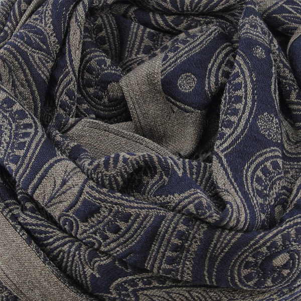 Tradi-marine blue-silk-wool-men’s-scarf