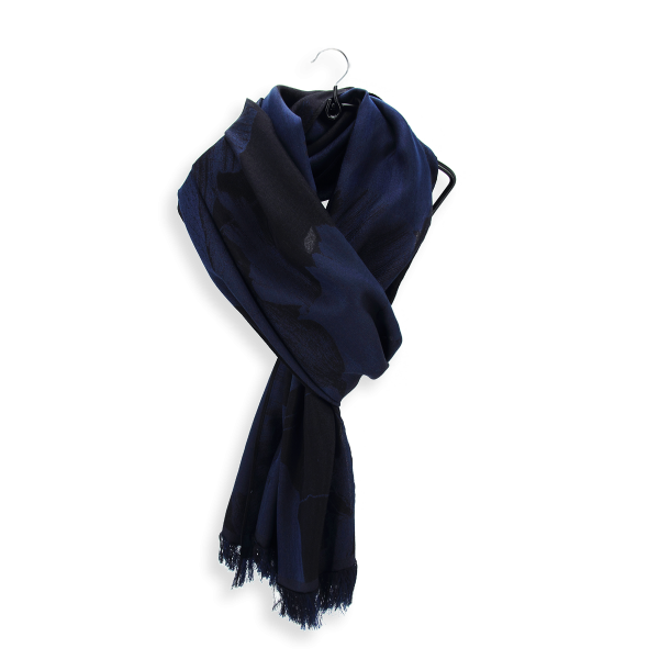 Women's-navy-cashmere-silk-stole-Serenade