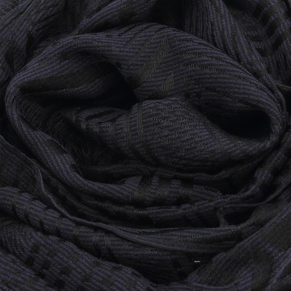 Night Blue-silk-Merino wool-men’s-scarf-Kyoto