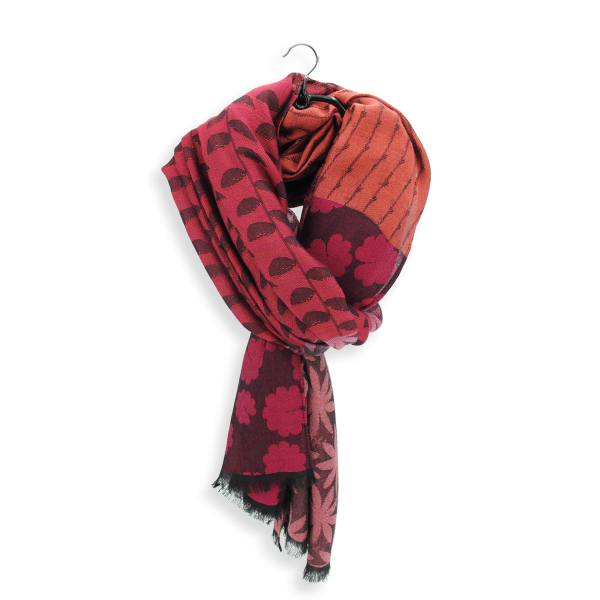 Silk-cotton-rayon-raspberry-pink-women’s-stole-large-Jeannette