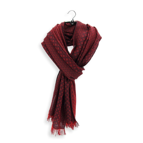 Red-silk-cashmere-cotton-men’s-scarf-Losange