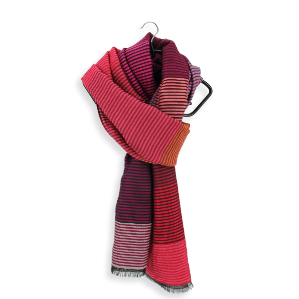 Red-cotton-silk-wool-women's-stole-Kaleida