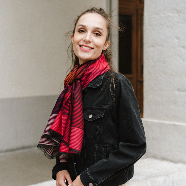 Red-cotton-silk-wool-women's-stole-Kaleida