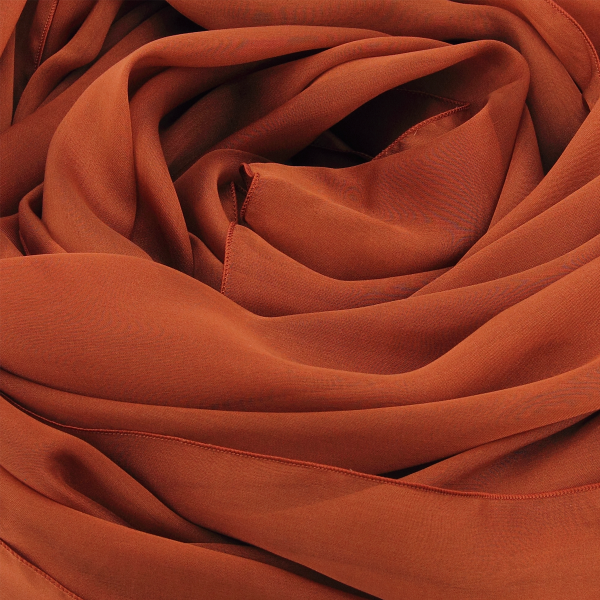 Brown-rust-women's-silk-chiffon-monochrome