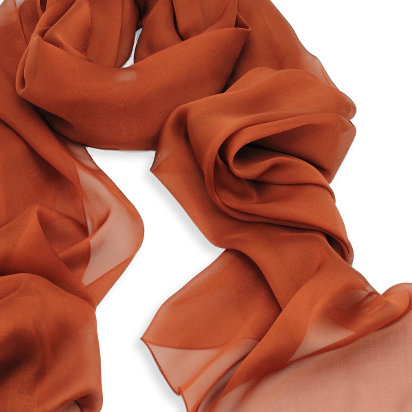 Brown-rust-women's-silk-chiffon-monochrome