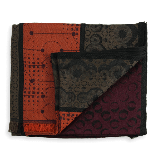 Men's-rust-brick-wool-scarf-Jericho