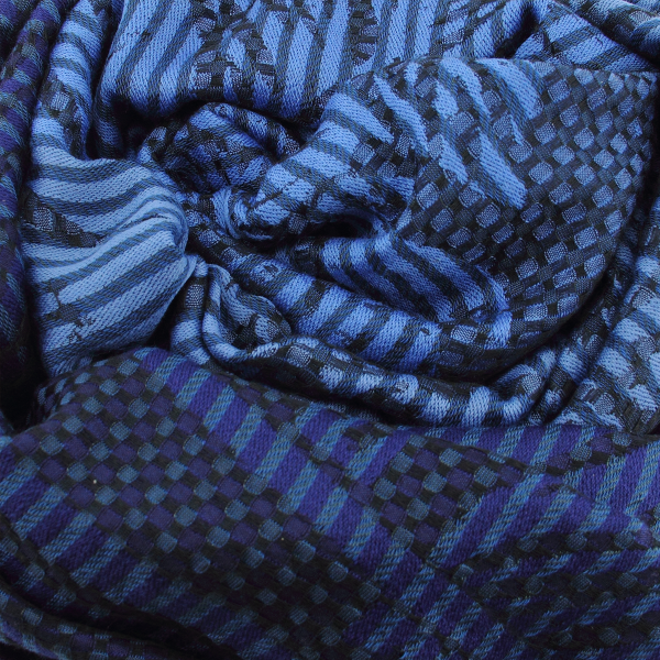 Royal-blue-cotton-silk-wool-women’s-oversize-stole-Valparaiso