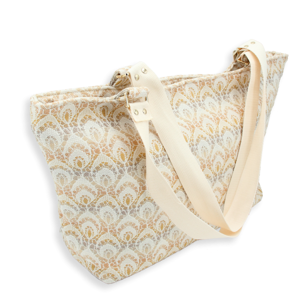 tote bag beige dentelle