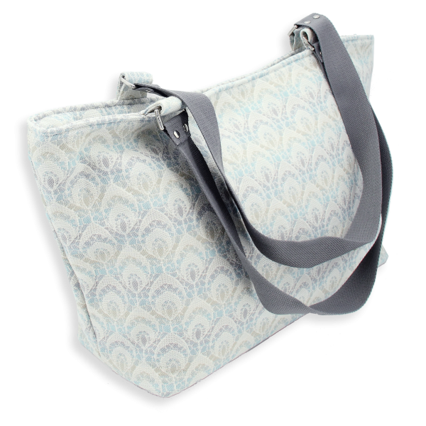 tote bag blue dentelle