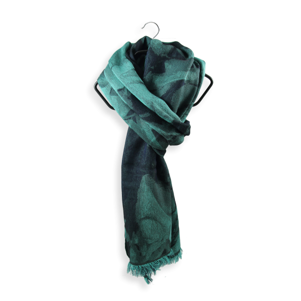 Turquoise-cotton-silk-women’s-stole-Emotion