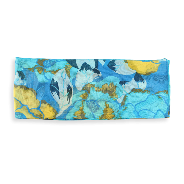 Turquoise-printed-silk-peony-flower-women’s-scarf