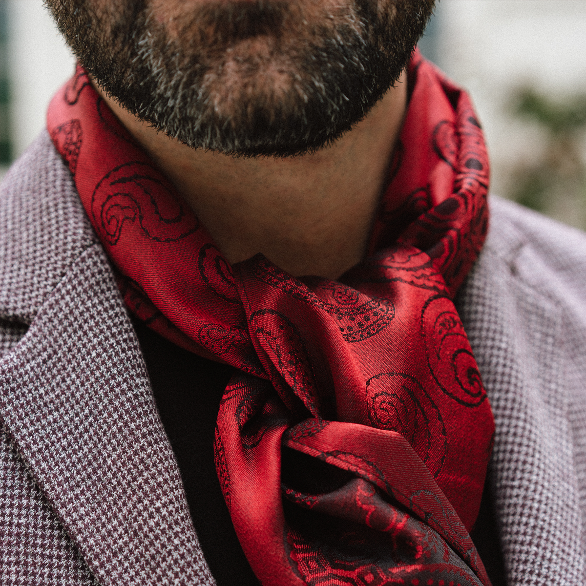 Luxury silk red scarf | Ultra stylish